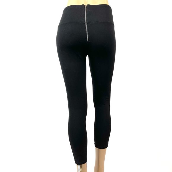 BEBE Black Leggings Zipper Back - Picture 1 of 5